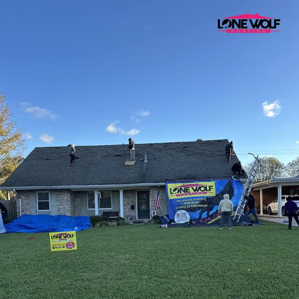 Slide of Lone Wolf Roofing