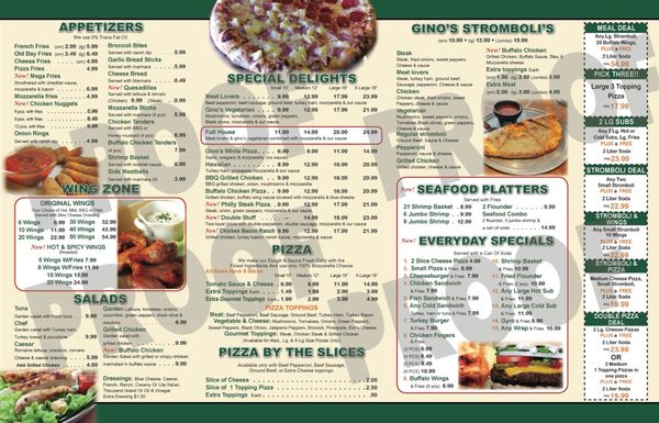 Menu photo 1 Ginos Pizza Wilmington, DE Menu photo 1 Ginos Pizza Wilmington, DE