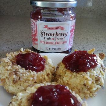 Trader Joe's - Jack-Jack would approve these nom noms...thumbprint cookies featuring Trader Joe's Strawberry Fruit Spead with Natural Rose Flavor - Grocery Near Me - Pinole, California Trader Joe's - Jack-Jack would approve these nom noms...thumbprint cookies featuring Trader Joe's Strawberry Fruit Spead with Natural Rose Flavor - Grocery Near Me - Pinole, California