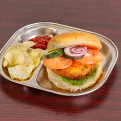Aloo Tikki Burger or Masala Vada Burger