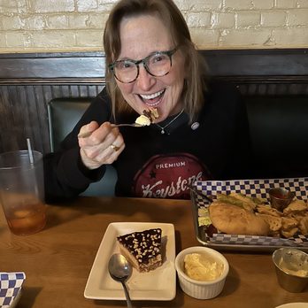 Scholz Garten - Happy birthday girl with chocolate peanut butter pie - German Near Me - Austin, Texas Scholz Garten - Happy birthday girl with chocolate peanut butter pie - German Near Me - Austin, Texas