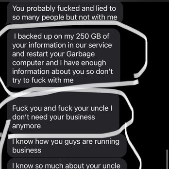 Computer World - owner threatening me with stealing my digital information and piracy - Computers Near Me - Fremont, California