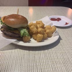 Johnny Rockets - Rocket Double with tots.