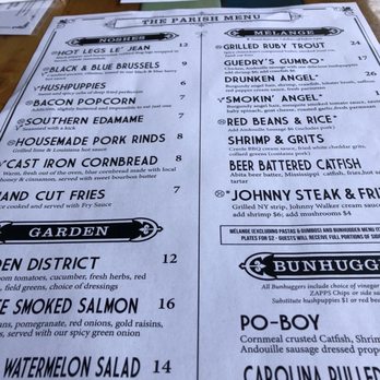 The Parish - Partial menu - Gastropubs Near Me - Tucson, Arizona