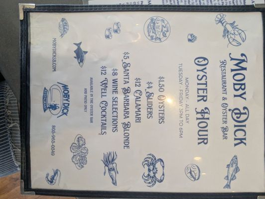 Menu photo 2 Moby Dick Restaurant Santa Barbara, CA
