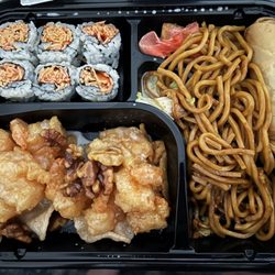 Bento Asian Bistro - Coconut Shrimp with Honey Walnut Bento Box (Substitute Spicy Crab Meat Roll & Noodles)