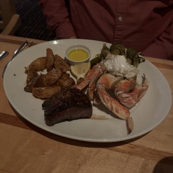 Anthony's HomePort - Steak and crab meal with Brussel sprouts and potatoes - Seafood Near Me - Des Moines, Washington
