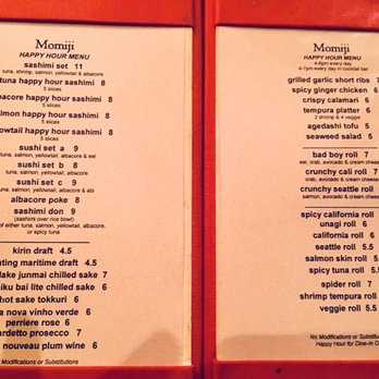 Momiji - HH menu!! Worth - Japanese Near Me - Seattle, Washington Momiji - HH menu!! Worth - Japanese Near Me - Seattle, Washington