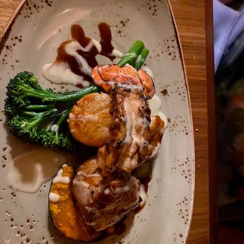 Tidepools - Hawaiian Catch: cold water lobster, soy-ginger glazed ahi, shrimp, scallop, molokai sweet potato, lemongrass beurre blanc - Hawaiian Near Me - Poipu, Hawaii Tidepools - Hawaiian Catch: cold water lobster, soy-ginger glazed ahi, shrimp, scallop, molokai sweet potato, lemongrass beurre blanc - Hawaiian Near Me - Poipu, Hawaii