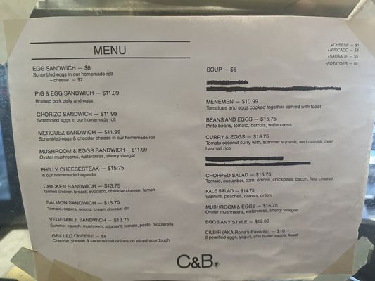 Menu photo 2 C&B New York, NY Menu photo 2 C&B New York, NY