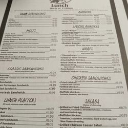 Theo’s Diner - Lunch Menu