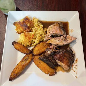 Caribbean Vibes - Jerk chicken with plantains and macaroni pie - Caribbean Near Me - Acworth, Georgia
