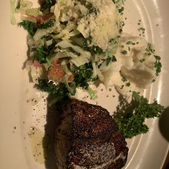 Houston's Restaurant - Tender Prime Filet with Warm Kale greens so good - Steakhouses Near Me - Pasadena, California