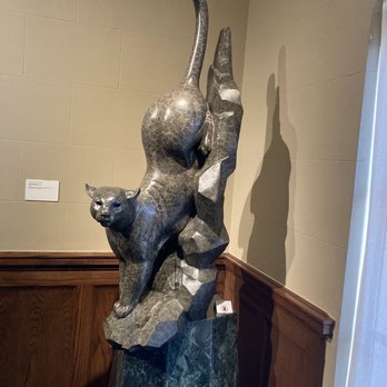 Briscoe Western Art Museum - Cool cat sculpture! This is made out of one piece of stone. - Art Museums Near Me - San Antonio, Texas