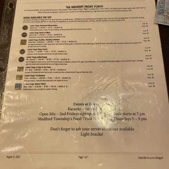 Lower Forge Brewery - Lower Forge menu - Breweries Near Me - Medford, New Jersey Lower Forge Brewery - Lower Forge menu - Breweries Near Me - Medford, New Jersey