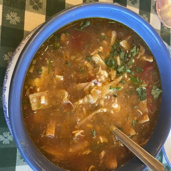 Mia's Table - THE CHICKEN TORTILLA SOUP TOPPED WITH PEPPER JACK CHEESE, CILANTRO, AVOCADO, TORTILLA CHIPS 12.29 Minus the avocado - Southern Near Me - Cypress, Texas Mia's Table - THE CHICKEN TORTILLA SOUP TOPPED WITH PEPPER JACK CHEESE, CILANTRO, AVOCADO, TORTILLA CHIPS 12.29 Minus the avocado - Southern Near Me - Cypress, Texas