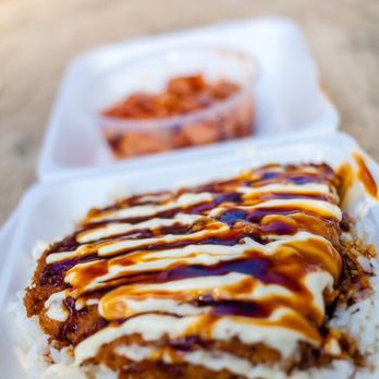 Ken's Fresh Fish - Regular ahi katsu on rice with spicy ahi poke - Seafood Near Me - Laie, Hawaii Ken's Fresh Fish - Regular ahi katsu on rice with spicy ahi poke - Seafood Near Me - Laie, Hawaii
