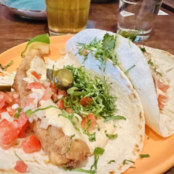 El Camino's - two fish tacos on a plate - Latin American Near Me - Vancouver, British Columbia