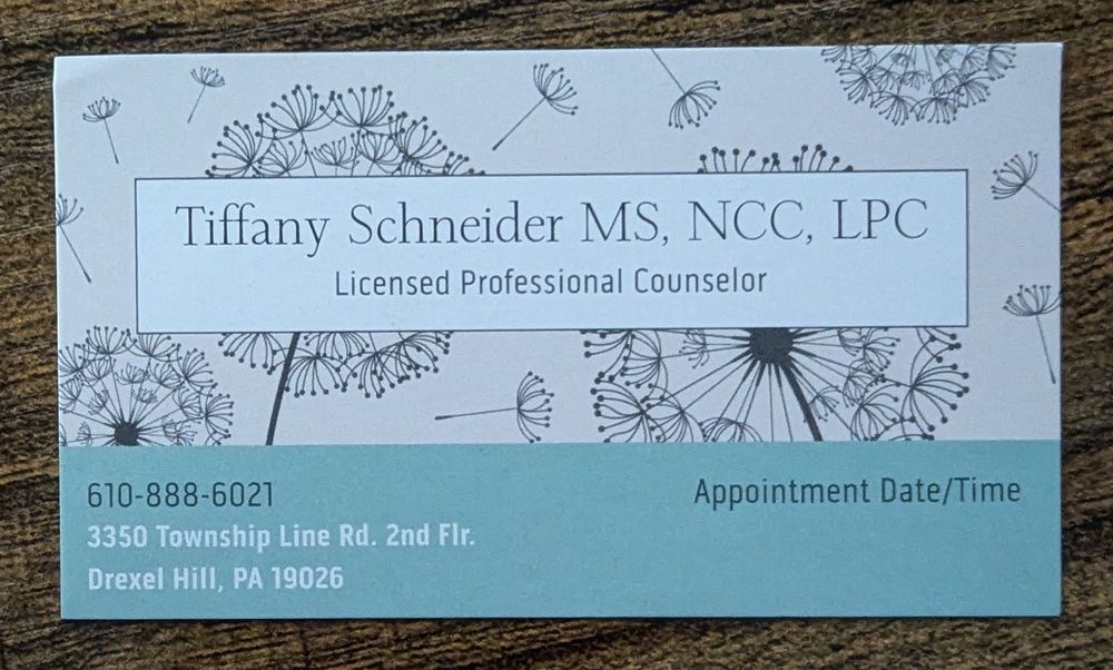 Tiffany Schneider MS, NCC, LPC - grief counselor in Drexel Hill, PA