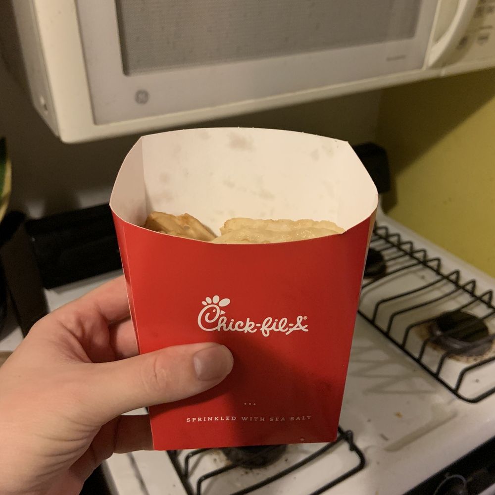 Chick-fil-A - This is what they call a "large" Chick-fil-A Waffle Potato Fries... (and no, I did not eat any before taking this picture) - Fast Food Near Me - Irvine, California Chick-fil-A - This is what they call a "large" Chick-fil-A Waffle Potato Fries... (and no, I did not eat any before taking this picture) - Fast Food Near Me - Irvine, California