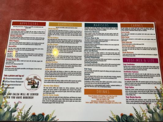 Menu photo 6 Casa Ramos Rancho Cordova, CA