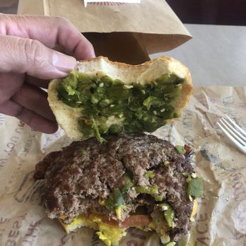 Blake's Lotaburger - Double Cheeseburger with Bacon  and Hatch Green Chili . Burger a pinch over cooked, but was very good!!! - Burgers Near Me - Albuquerque, New Mexico