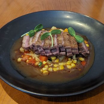 Field & Main Restaurant - Duck breast with corn and pattypan - Seafood Near Me - Marshall, Virginia