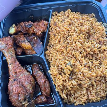 FolaFela - $30 chicken jollof rice. Came with plantains. Good smoky flavor but only 1 piece of chicken. - African Near Me - San Jose, California FolaFela - $30 chicken jollof rice. Came with plantains. Good smoky flavor but only 1 piece of chicken. - African Near Me - San Jose, California