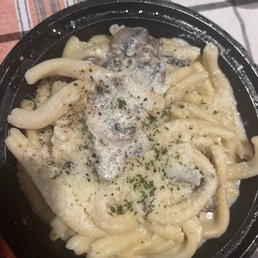 Chefs Pasta with Alfredo mushrooms and Truffle oil