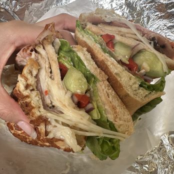 Fresh Y Mas - Club grilled chicken sandwich in a Dutch roll. I asked for no bacon - Food Trucks Near Me - Menlo Park, California Fresh Y Mas - Club grilled chicken sandwich in a Dutch roll. I asked for no bacon - Food Trucks Near Me - Menlo Park, California