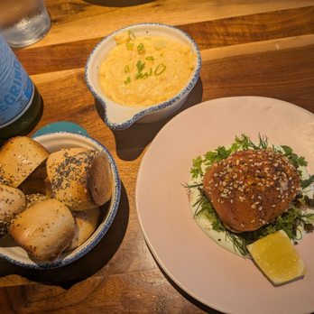Unconventional Diner - Lox with a side of grits and sparkling water - Breakfast & Brunch Near Me - Washington, DC, District of Columbia Unconventional Diner - Lox with a side of grits and sparkling water - Breakfast & Brunch Near Me - Washington, DC, District of Columbia