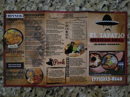 Menu photo 4 El Tapatio Mexican Grill Vero Beach, FL Menu photo 4 El Tapatio Mexican Grill Vero Beach, FL