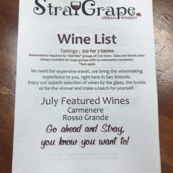 Stray Grape Urban Winery - Wine Tasting Room Near Me - San Antonio, Texas