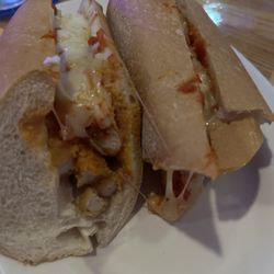 Cafe on Main - Large chicken parm grinder, too much bread for the amount of chicken