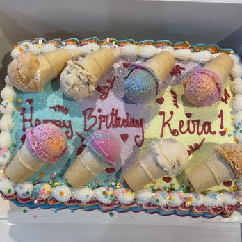 Baskin-Robbins - a birthday cake with ice cream cones - Ice Cream & Frozen Yogurt Near Me - Visalia, California