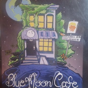 Blue Moon Cafe - Menu cover. Matches outdoor storefront. - Breakfast & Brunch Near Me - Baltimore, Maryland