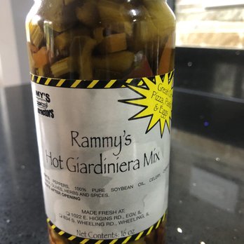 Rammy's Sub Contractors - a jar of hot garlic mix - Sandwiches Near Me - Wheeling, Illinois