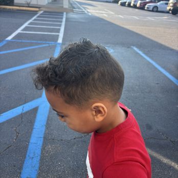 Dapper St. Barbershop - After! - mixed hair with curls on top - Barbers Near Me - Virginia Beach, Virginia