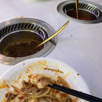 Yiding Hot Pot - Bean sprouts and shrimp, Mala broth. - Hot Pot Near Me - Pineville, North Carolina Yiding Hot Pot - Bean sprouts and shrimp, Mala broth. - Hot Pot Near Me - Pineville, North Carolina