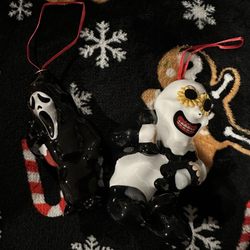 Five Below - Ghostface and Art the Clown ornaments plus Creepymas pillow