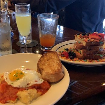 Bosscat Kitchen & Libations - Gulf Shrimp and Grits and Fruity Pebbles French Toast - New American Near Me - Houston, Texas