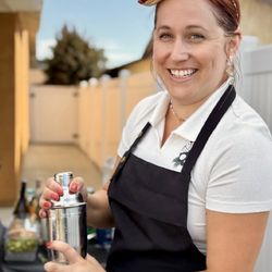 Pacific Pour - Founder and Lead Bartender Virginia Ladd works a backyard birthday fiesta