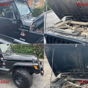 Guardian Detail - Before/after side of jeep and engine. My engine has seen miles across the US and 2 trips down to the bottom of Baja with many trails - Auto Detailing Near Me - Sandy, Utah