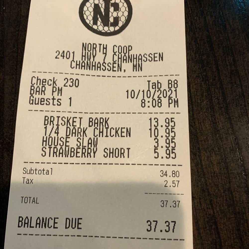 North Coop - Receipt - Southern Near Me - Excelsior, Minnesota North Coop - Receipt - Southern Near Me - Excelsior, Minnesota