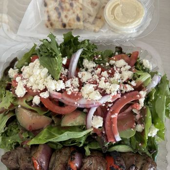 The Mix Up Mediterranean Table - Two kabob plate! Sooo delicious. I opted for double salad vs rice. - Mediterranean Near Me - Galt, California The Mix Up Mediterranean Table - Two kabob plate! Sooo delicious. I opted for double salad vs rice. - Mediterranean Near Me - Galt, California