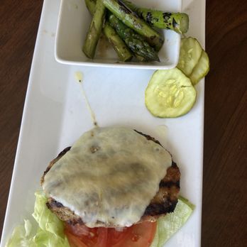 Shipwrecked - Turkey burger & asparagus - New American Near Me - Falmouth, Massachusetts