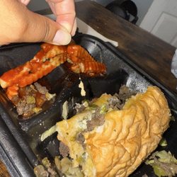 Jay's Backyard BBQ - Jerk Philly with hair.. smh