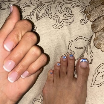 Nail Republic - Dip manicure with tip extensions and french tip gel polish + pedicure with french tip gel pedicure and nail art, all done by Mai - Nail Salons Near Me - Park Ridge, Illinois Nail Republic - Dip manicure with tip extensions and french tip gel polish + pedicure with french tip gel pedicure and nail art, all done by Mai - Nail Salons Near Me - Park Ridge, Illinois