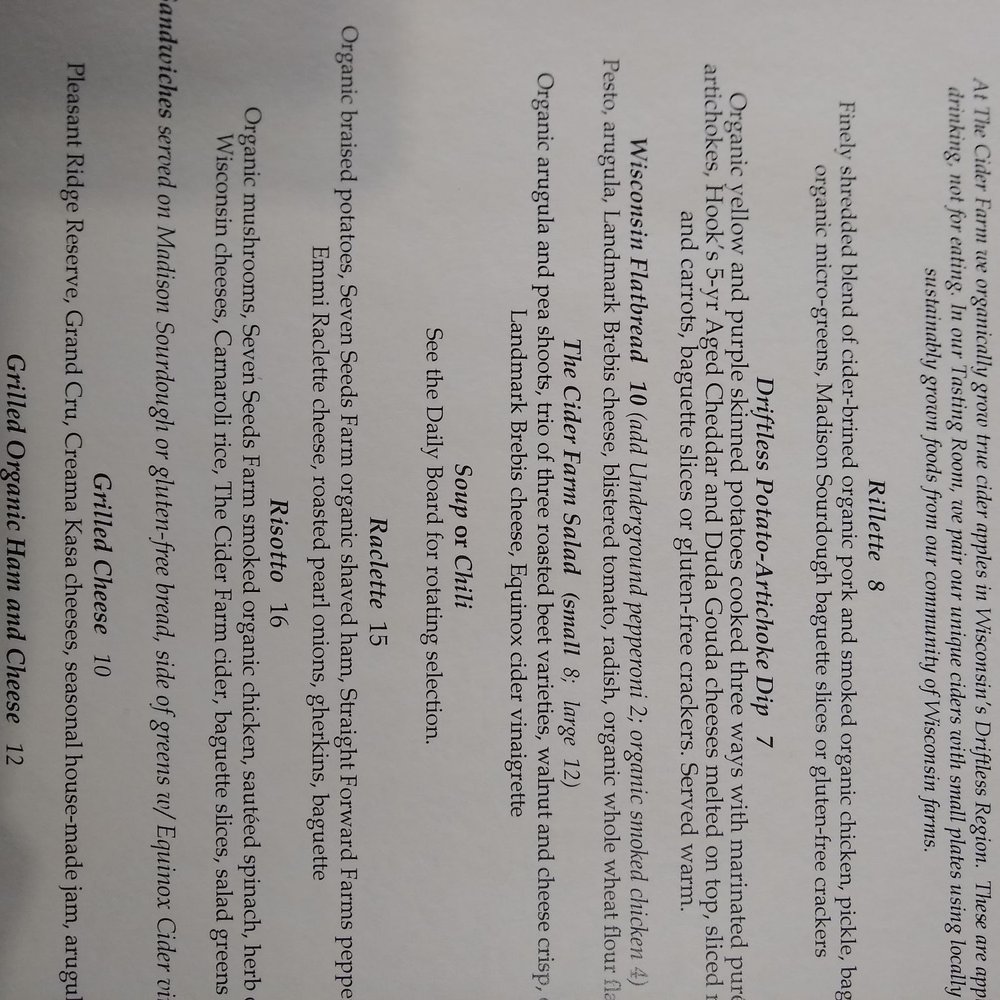 The Cider Farm - Food Menu - Cideries Near Me - Madison, Wisconsin The Cider Farm - Food Menu - Cideries Near Me - Madison, Wisconsin