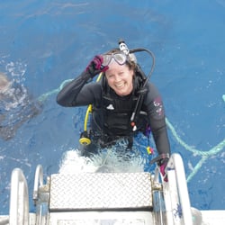 Adventure Sports Newmarket - Melissa after a great dive on the AquaCat! Scuba Dive with Adventure Sports Newmarket Inc.